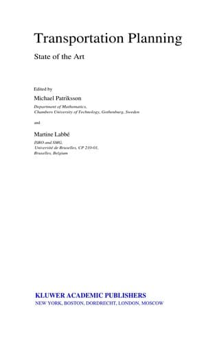 Tapa de Transportation Planning