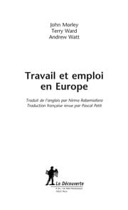 Tapa de Travail et emploi en Europe