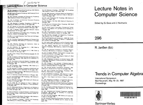 Tapa de Trends in computer algebra