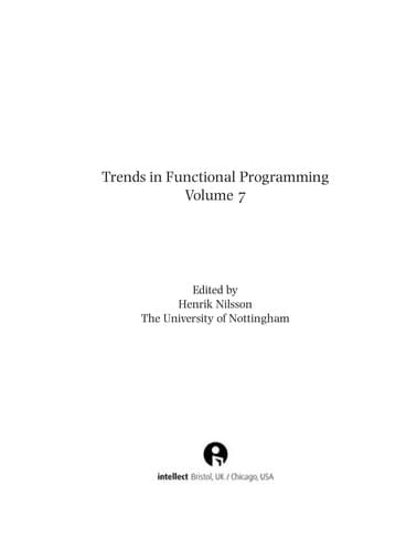 Tapa de Trends in functional programming