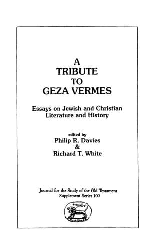 Tapa de Tribute to Geza Vermes