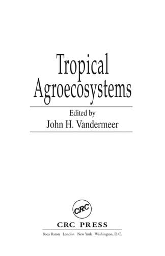 Tapa de Tropical agroecosystems