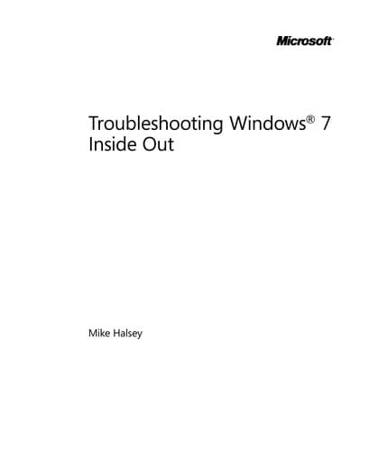Tapa de Troubleshooting Windows 7