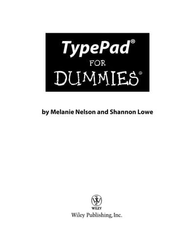 Tapa de Typepad for dummies