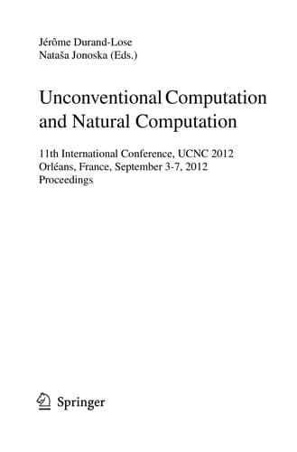 Tapa de Unconventional Computation and Natural Computation