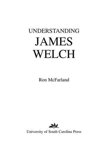 Tapa de Understanding James Welch