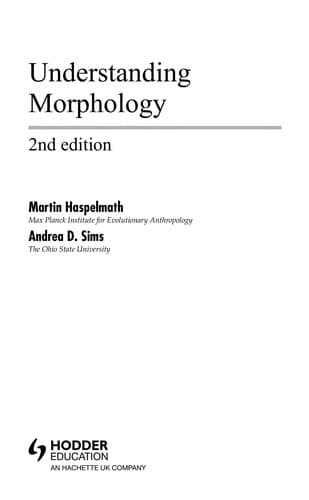 Tapa de Understanding morphology