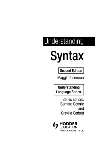 Tapa de Understanding syntax