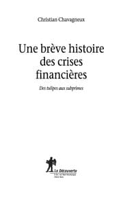 Tapa de Une brève histoire des crises financières