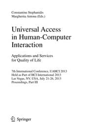 Tapa de Universal Access in Human-Computer Interaction. Applications and Services for Quality of Life