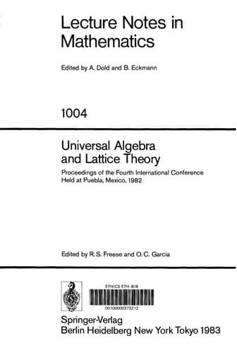 Tapa de Universal algebra and lattice theory
