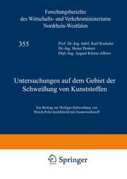 Tapa de Untersuchungen auf dem Gebiet der Schweißung von Kunststoffen