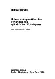 Tapa de Untersuchungen über das Verjüngen von zylindrischen Vollkörpern