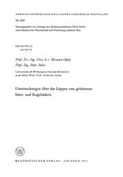 Tapa de Untersuchungen über das Läppen von gehärteten Stirn- und Kegelrädern