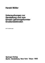 Tapa de Untersuchungen zur Herstellung und zum Einsatz galvanogeformter Erodierelektroden