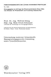 Tapa de Untersuchung moderner Schneidstoffe Beanspruchungsgerechte Anwendung sowie Verschleißursachen