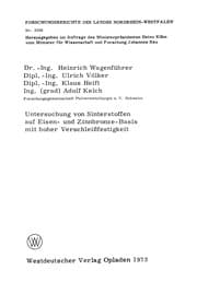 Tapa de Untersuchung von Sinterstoffen auf Eisen- und Zinnbronze-Basis mit hoher Verschleißfestigkeit
