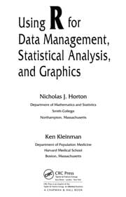 Tapa de Using R for data management, statistical analysis, and graphics