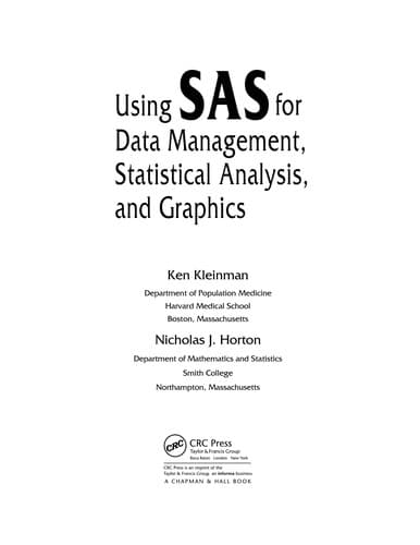 Tapa de Using SAS for data management, statistical analysis, and graphics