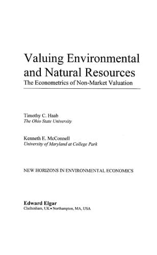 Tapa de Valuing environmental and natural resources