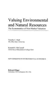 Tapa de Valuing environmental and natural resources