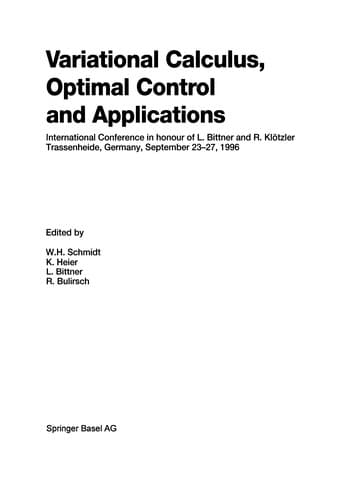 Tapa de Variational Calculus, Optimal Control and Applications