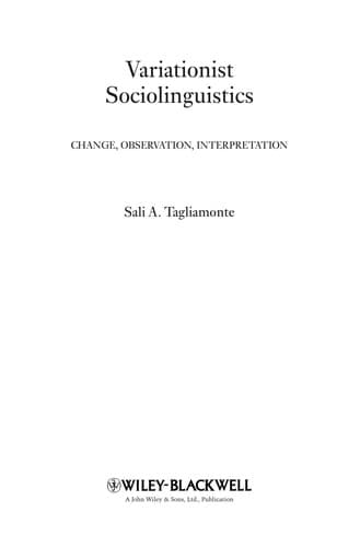 Tapa de Variationist sociolinguistics