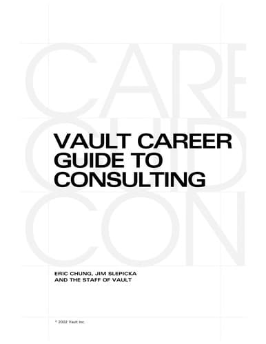 Tapa de Vault career guide to consulting