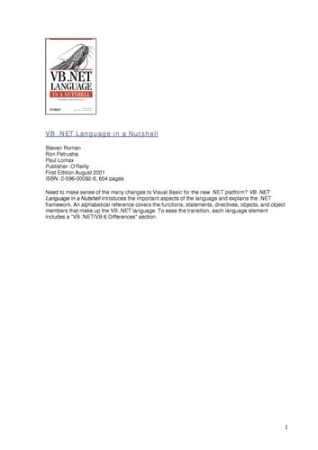 Tapa de VB.NET language in a nutshell