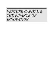 Tapa de Venture capital and the finance of innovation