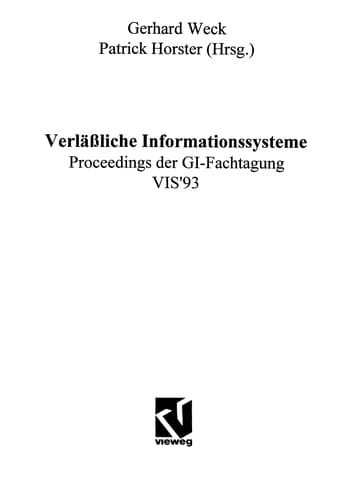 Tapa de Verläßliche Informationssysteme