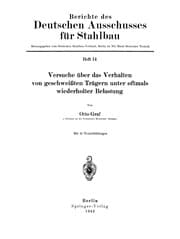 Tapa de Versuche über das Verhalten von geschweißten Trägern unter oftmals wiederholter Belastung