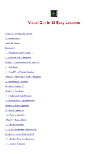 Tapa de Visual C [plus plus] in 12 easy lessons