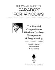 Tapa de The visual guide to Paradox for Windows