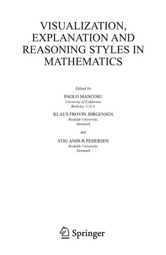 Tapa de Visualization, explanation and reasoning styles in mathematics
