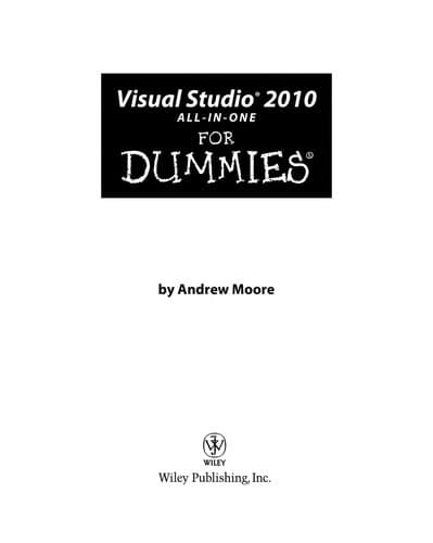 Tapa de Visual Studio 2010 all-in-one for dummies