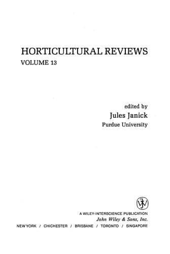 Tapa de Horticultural Reviews.