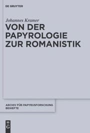 Tapa de Von der Papyrologie zur Romanistik
