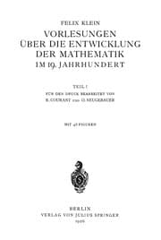 Tapa de Vorlesungen über die Entwicklung der Mathematik im 19. Jahrhundert