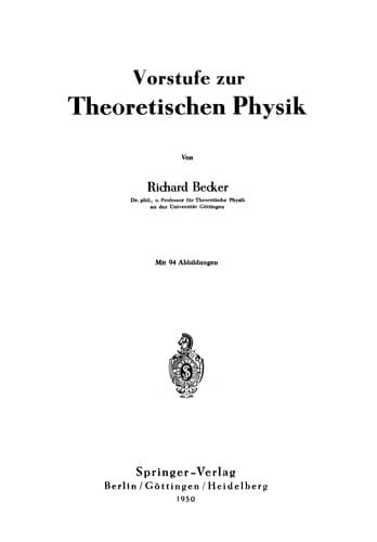 Tapa de Vorstufe zur theoretischen Physik