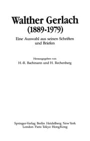 Tapa de Walther Gerlach (1889-1979)