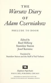Tapa de The Warsaw diary of Adam Czerniakow
