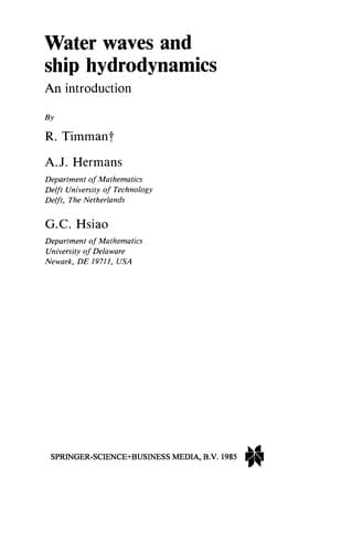 Tapa de Water waves and ship hydrodynamics