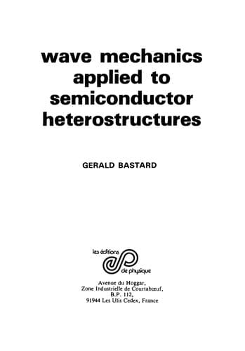 Tapa de Wave mechanics applied to semiconductor heterostructures