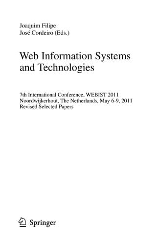 Tapa de Web Information Systems and Technologies