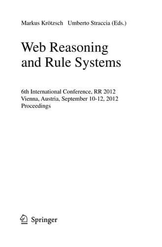 Tapa de Web Reasoning and Rule Systems