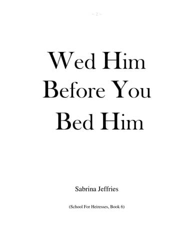 Tapa de Wed him before you bed him