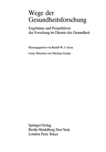 Tapa de Wege der Gesundheitsforschung