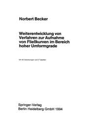 Tapa de Weiterentwicklung von Verfahren zur Aufnahme von Fließkurven im Bereich hoher Umformgrade