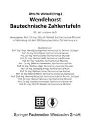 Tapa de Wendehorst Bautechnische Zahlentafeln